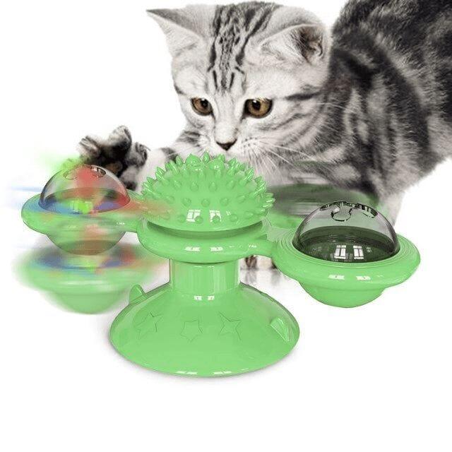Brinquedo Interativo Giratório e Brilhante para Gatos | Pet Feeder Brinquedos movimentopet  Verde