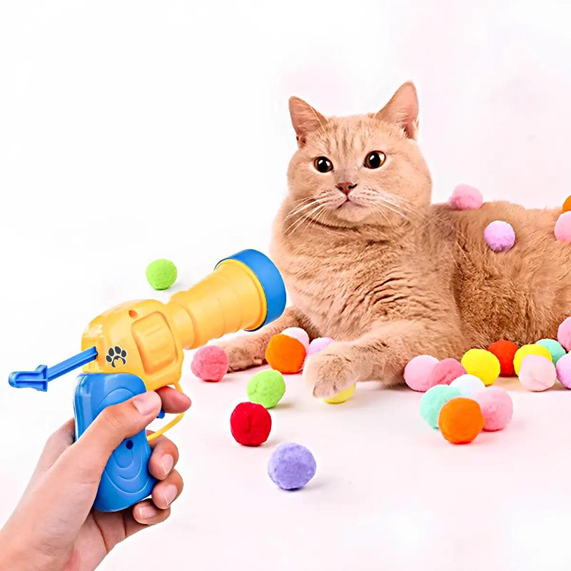 Lançador de Bolinhas para Gatos com 100 Bolinhas Grátis - Movimento Pet